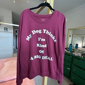 Zoe + Liv My Dog Thinks I'm A Big Deal Graphic Long Sleeve Pullover